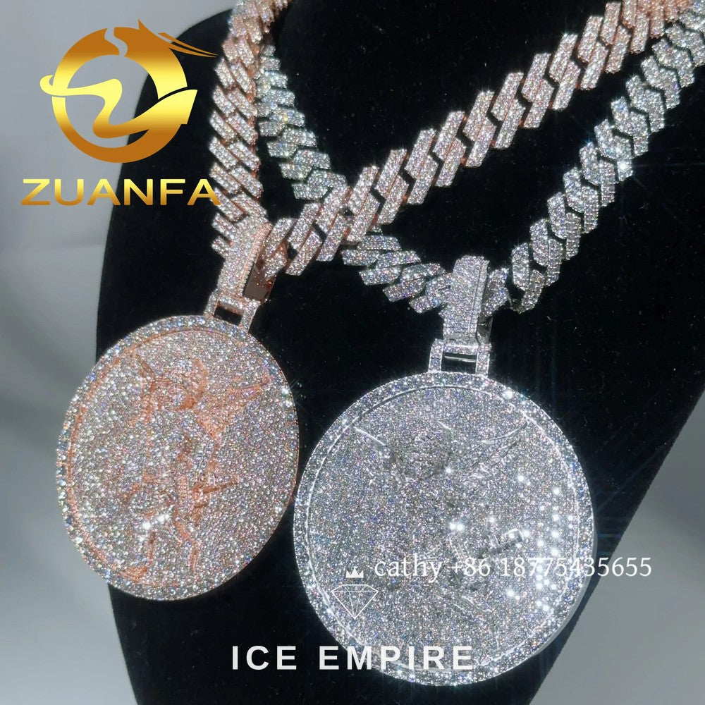 Iced Out Rose Gold Plated Moissanite Pendant