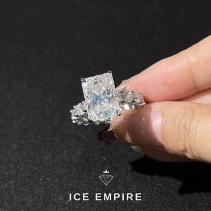Iced Out 925 Silver Moissanite Wedding Band