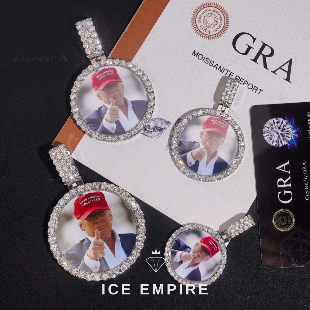 Iced Out Rose Gold Plated Moissanite Pendant
