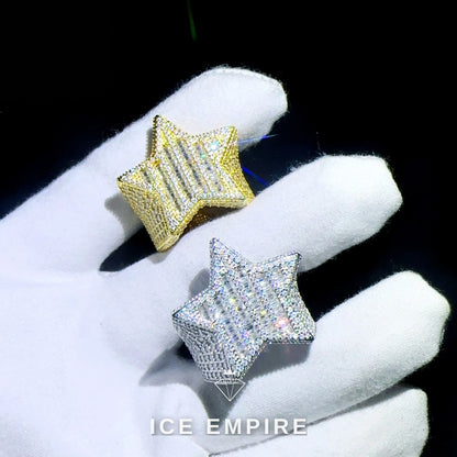 Iced Out 925 Silver Moissanite Ring