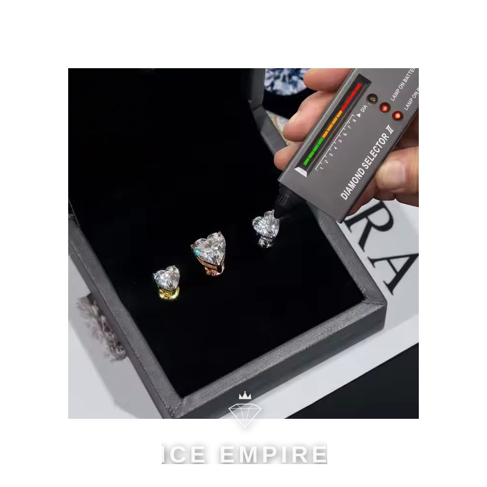 Iced Out Heart 925 Silver Moissanite Earrings