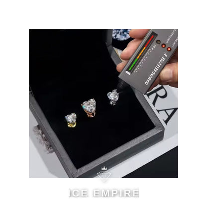 Iced Out Heart 925 Silver Moissanite Earrings