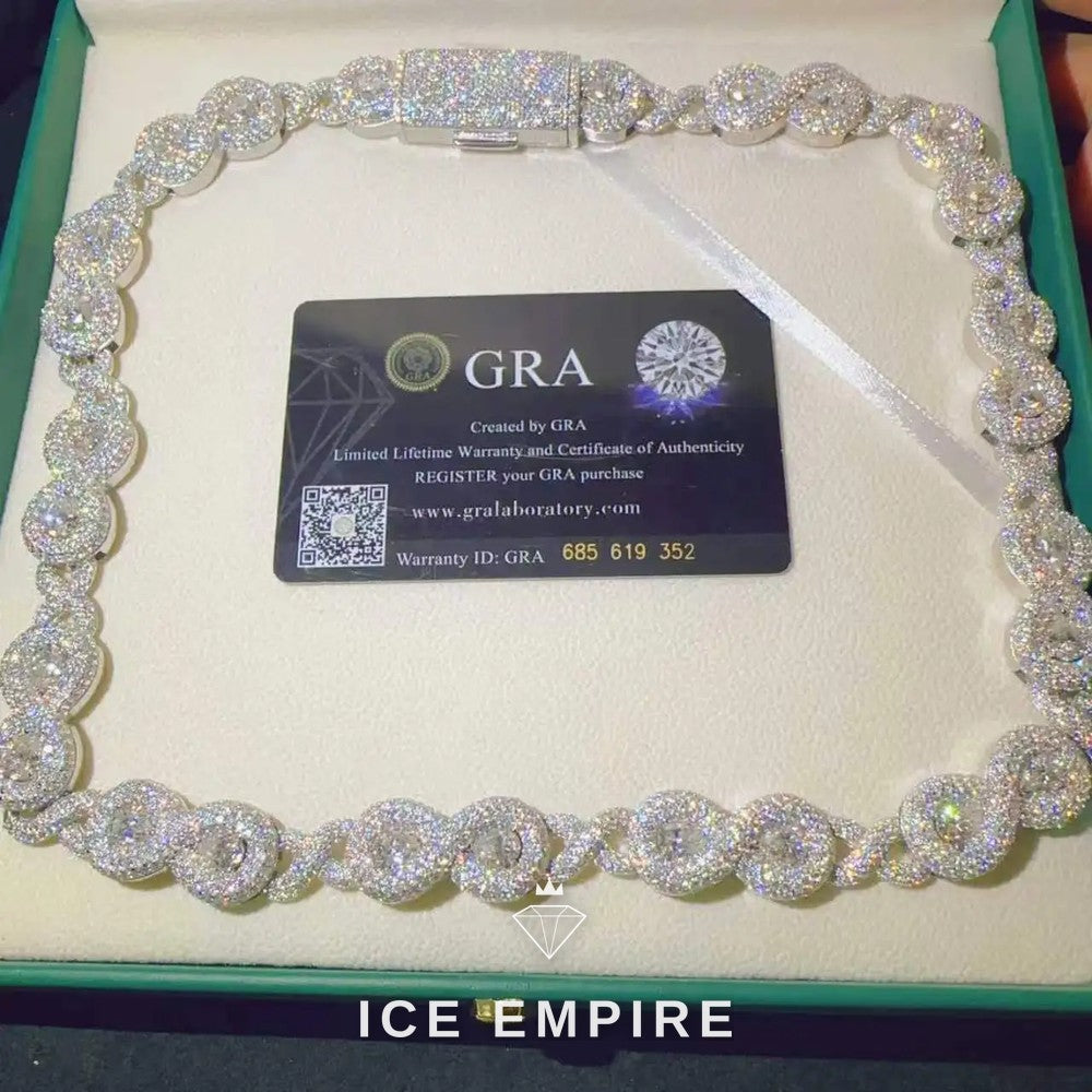 Iced Out Rose Gold Plated Moissanite Cuban Chain