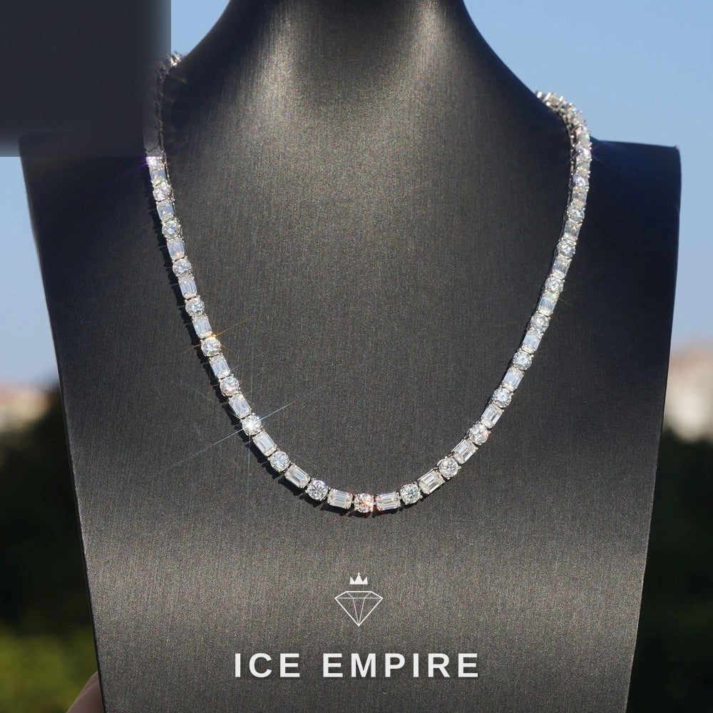 Iced Out 925 Silver Moissanite Tennis Chain