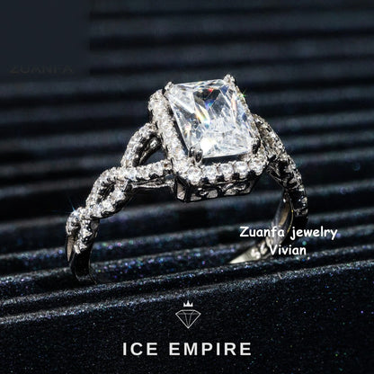 Iced Out 925 Silver Moissanite Ring