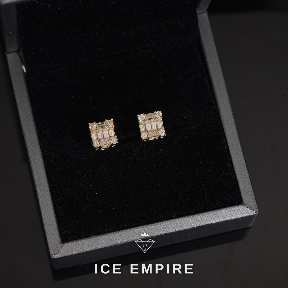 Iced Out Rose Gold Plated Moissanite Earrings