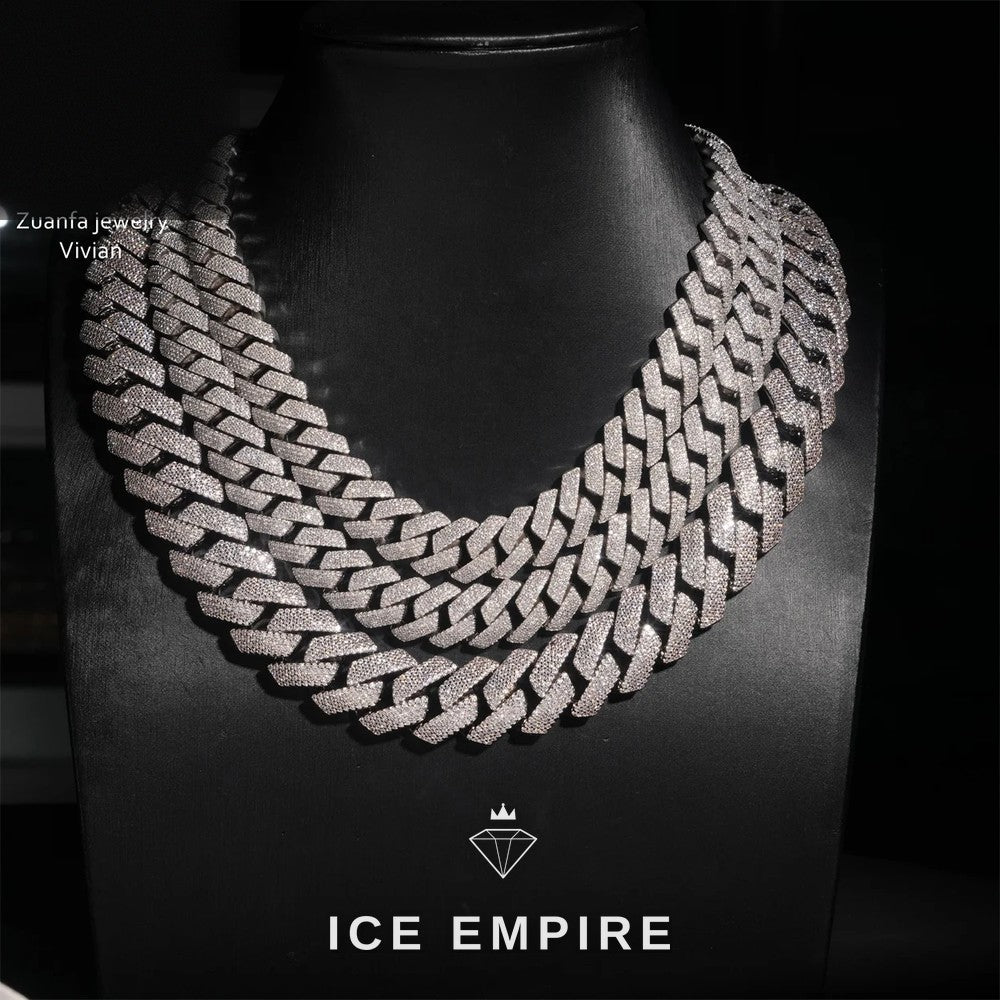 Iced Out Rose Gold Plated Moissanite Cuban Chain