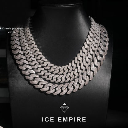 Iced Out Rose Gold Plated Moissanite Cuban Chain