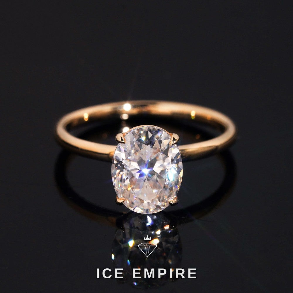 Iced Out Gold Plated Moissanite Engagement Ring