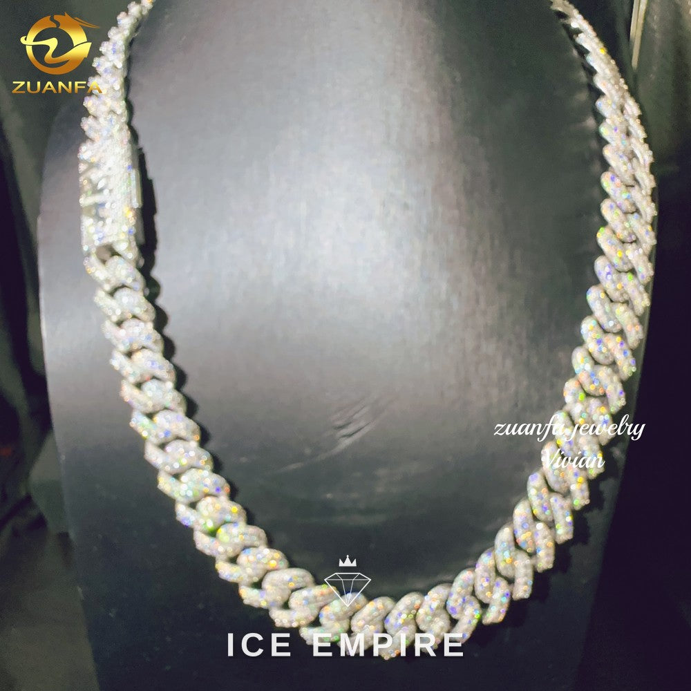Iced Out Rose Gold Plated Moissanite Cuban Chain
