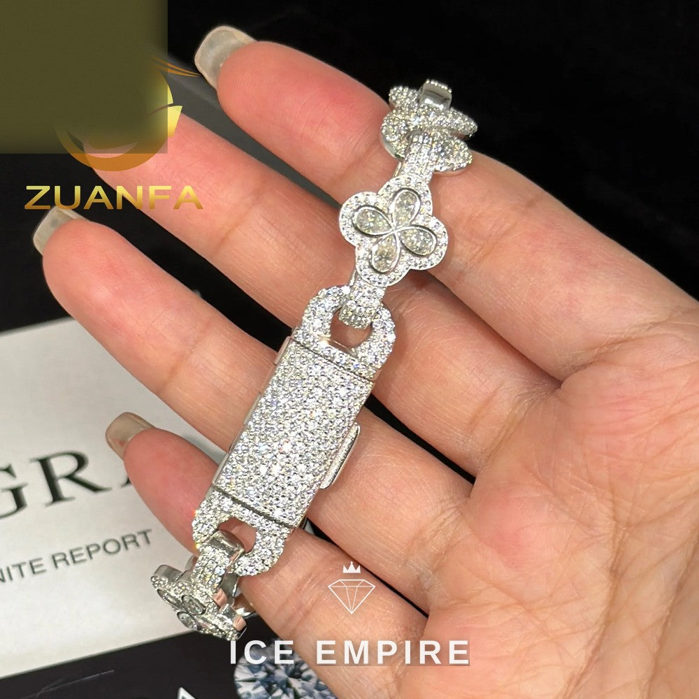 Iced Out Rose Gold Plated Moissanite Cuban Chain