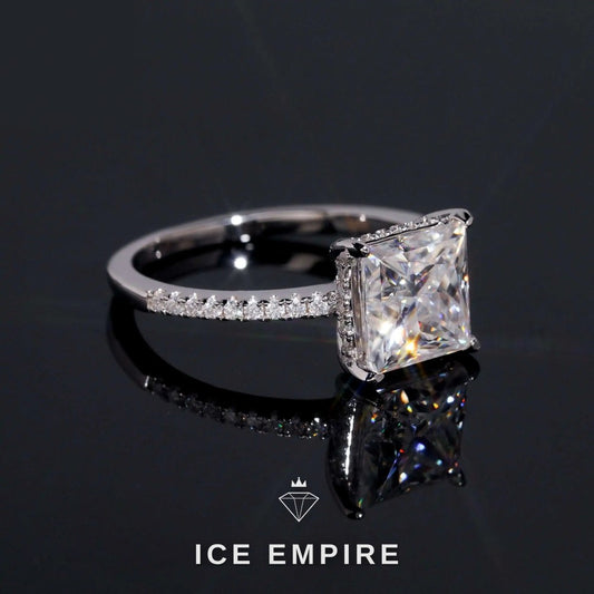 Iced Out Gold Plated Moissanite Wedding Band