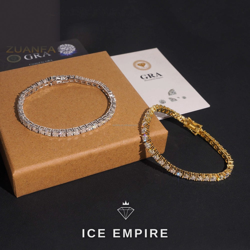 Iced Out Gold Plated Moissanite Tennis Chain