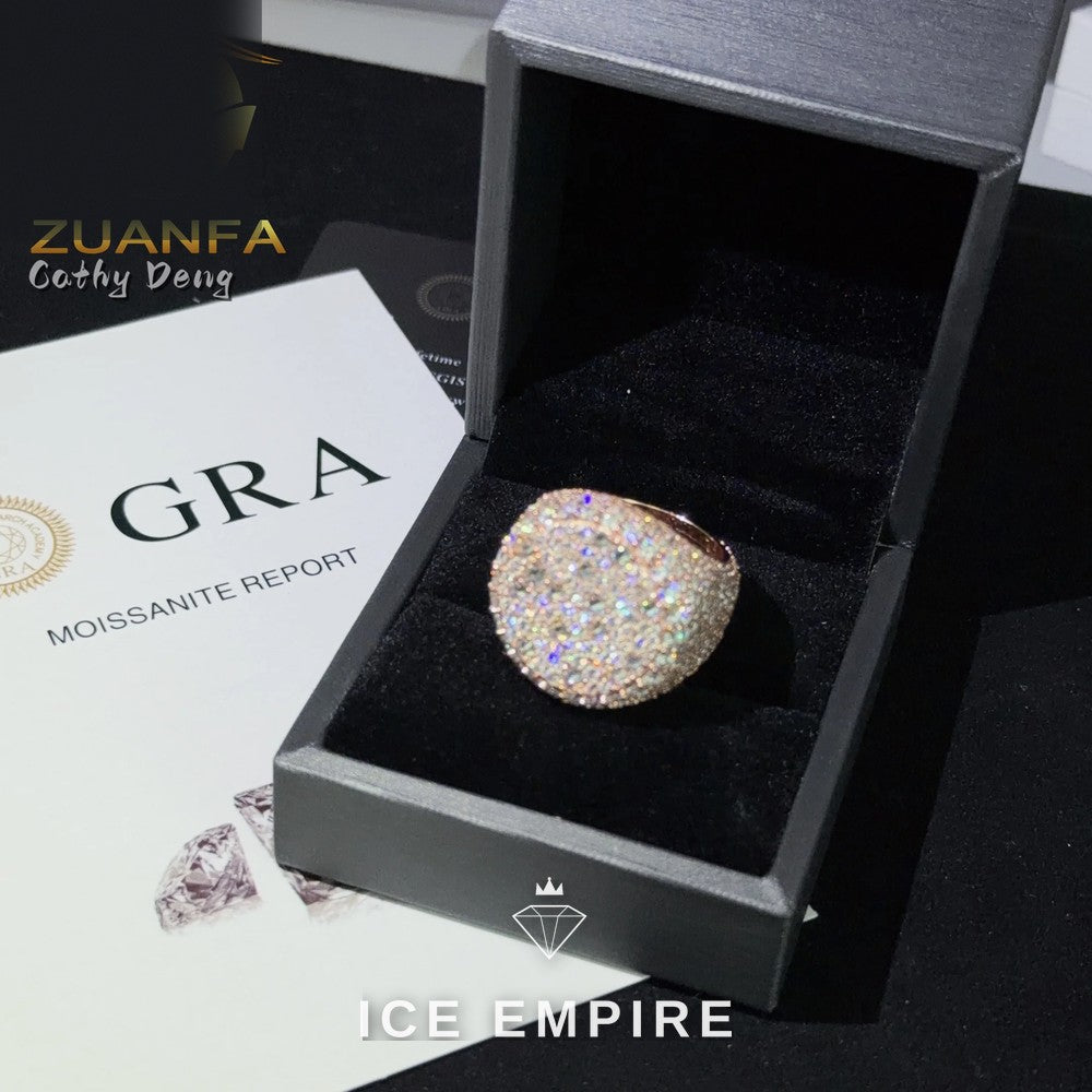 Iced Out 925 Silver Moissanite Ring