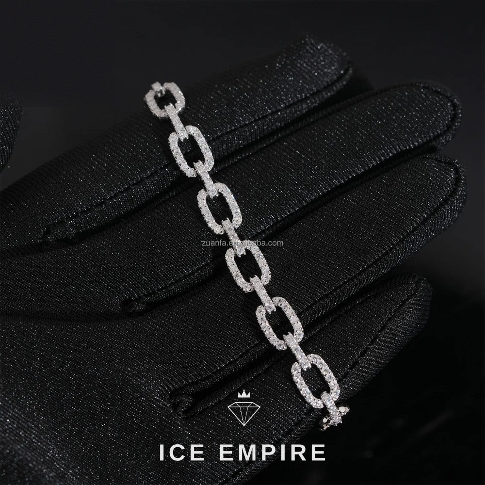 Iced Out 925 Silver Moissanite Cuban Chain
