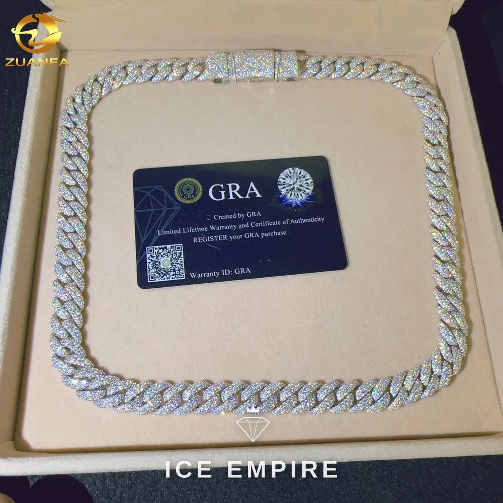 Iced Out Rose Gold Plated Moissanite Cuban Chain