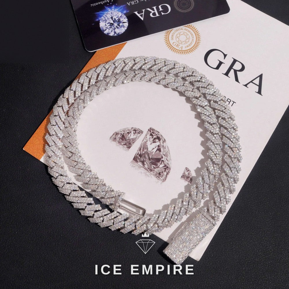 Iced Out Rose Gold Plated Moissanite Cuban Chain