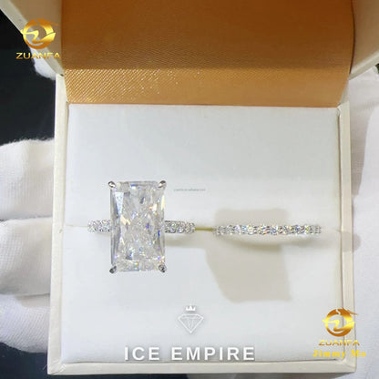 Iced Out 14K Gold Lab Grown Diamond Engagement Ring