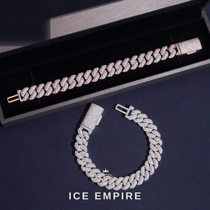Iced Out 925 Silver Moissanite Cuban Chain