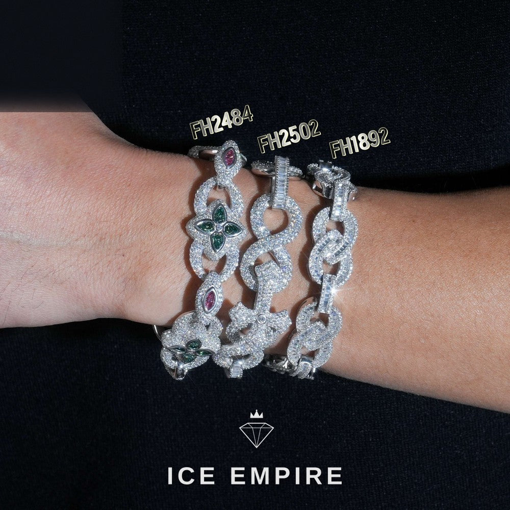 Iced Out Cross Rose Gold Plated Moissanite Cuban Chain