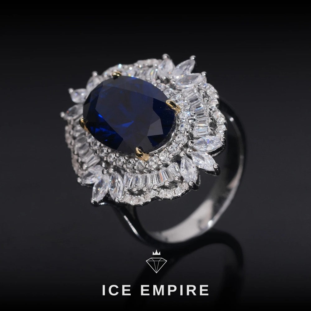 Iced Out 925 Silver Moissanite Engagement Ring
