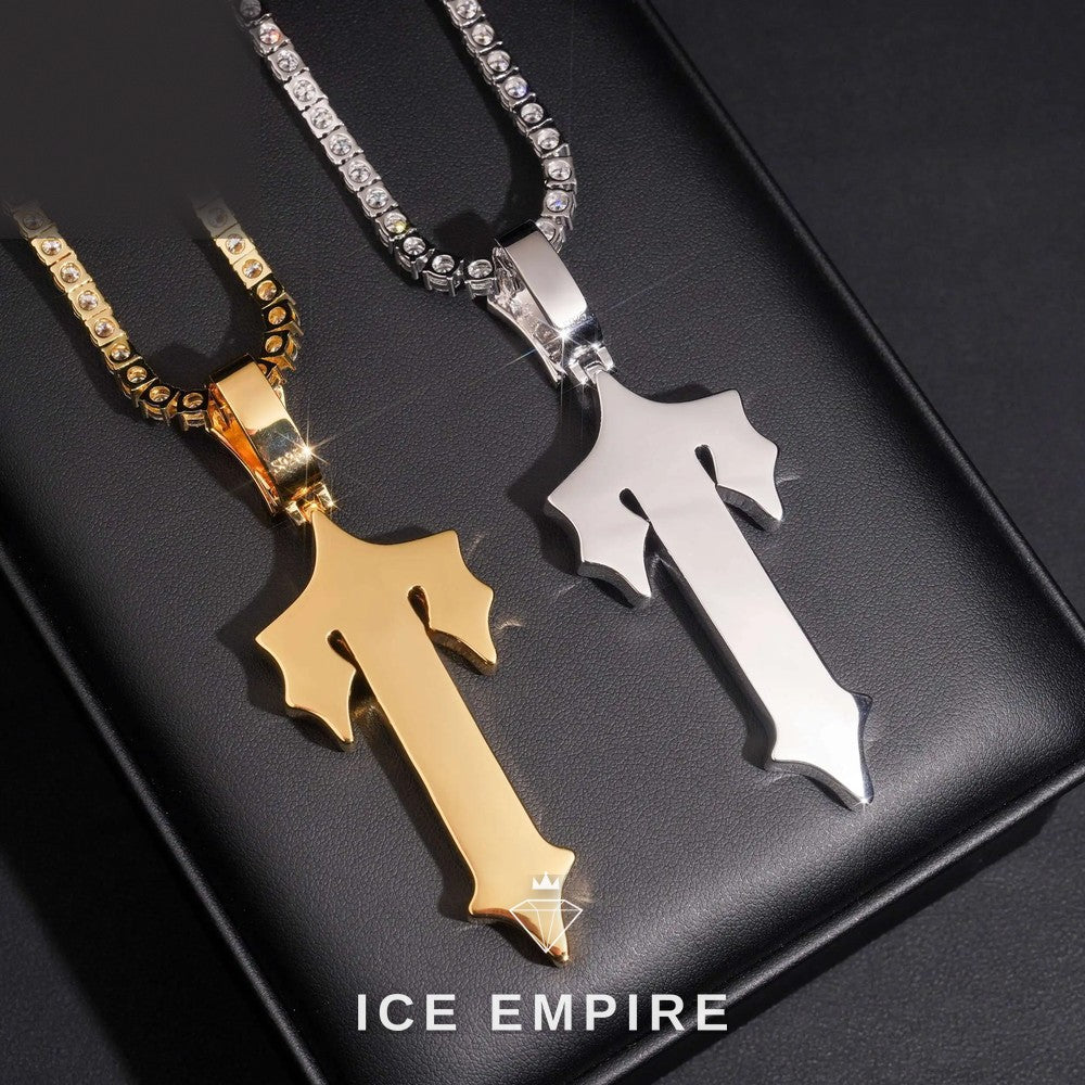 Iced Out Cross 925 Silver Moissanite Pendant