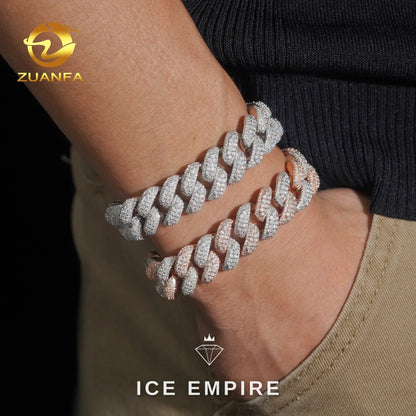 Iced Out 925 Silver Moissanite Cuban Chain
