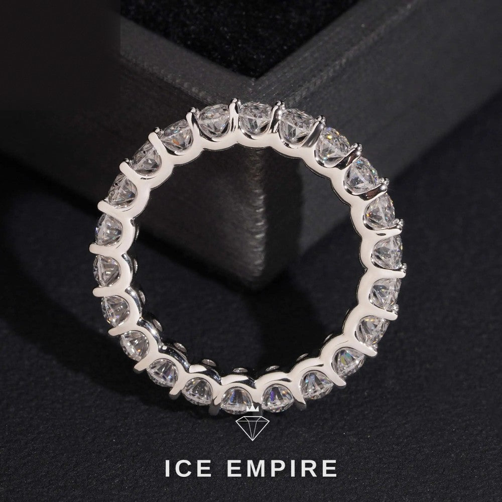 Iced Out 10K Gold Lab Grown Diamond Wedding Band