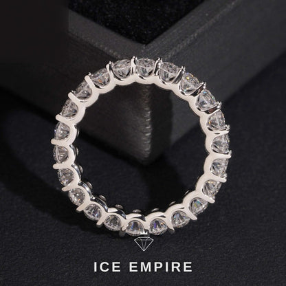 Iced Out 10K Gold Lab Grown Diamond Wedding Band