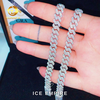 Iced Out Rose Gold Plated Moissanite Cuban Chain