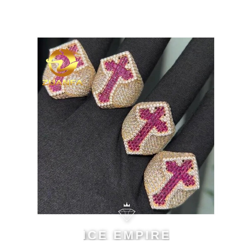 Iced Out Baguette 925 Silver Moissanite Ring