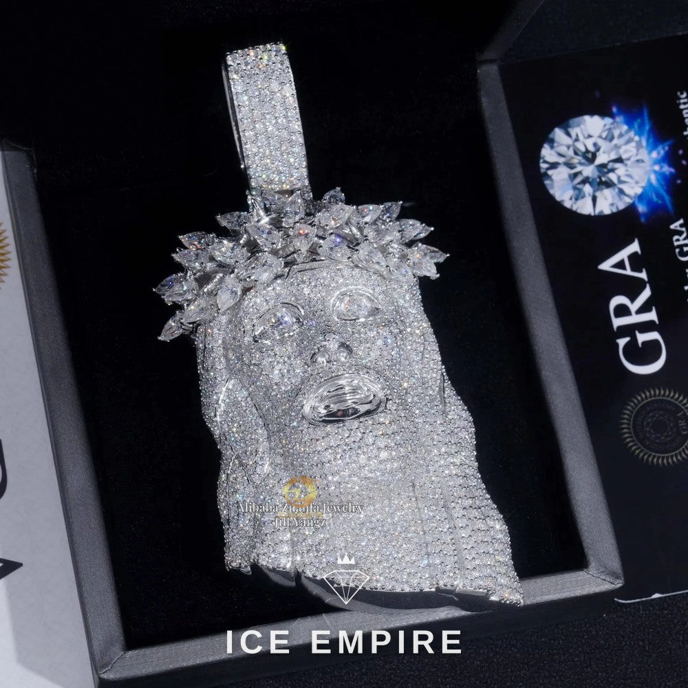 Iced Out 925 Silver Moissanite Pendant