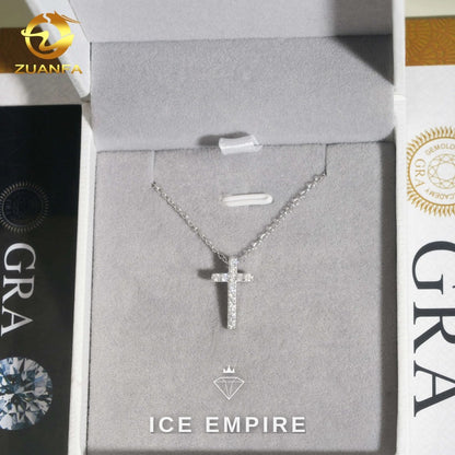 Iced Out Cross 925 Silver Pendant