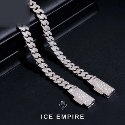 Iced Out 925 Silver Moissanite Cuban Chain