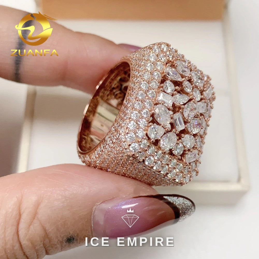 Iced Out Baguette 925 Silver Moissanite Ring