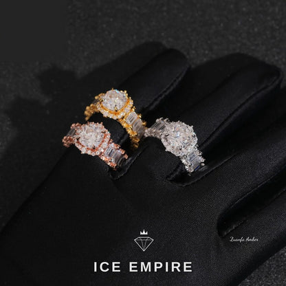 Iced Out 14K Gold Lab Grown Diamond Wedding Band