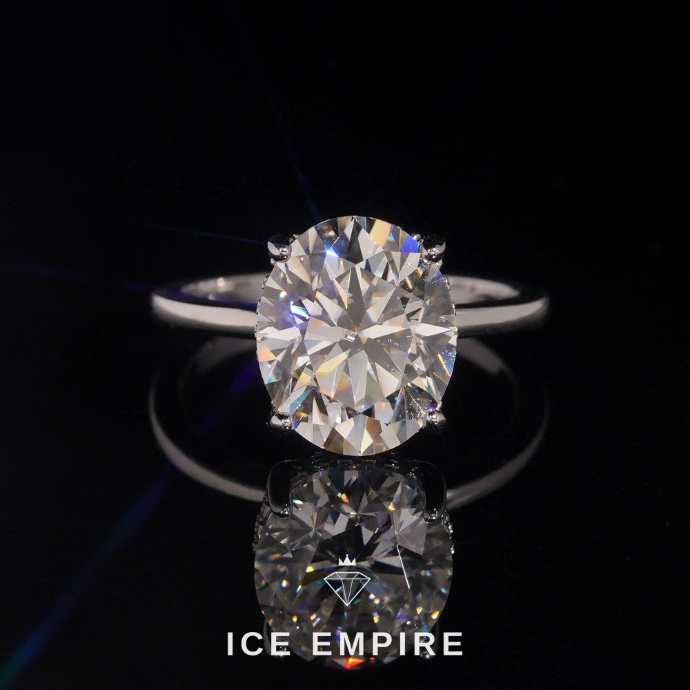 Iced Out 18K Gold Moissanite Wedding Band