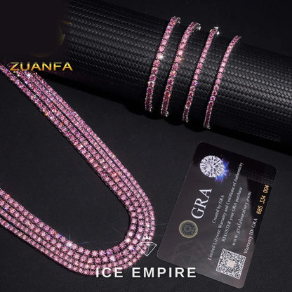 Iced Out 925 Silver Moissanite Tennis Chain