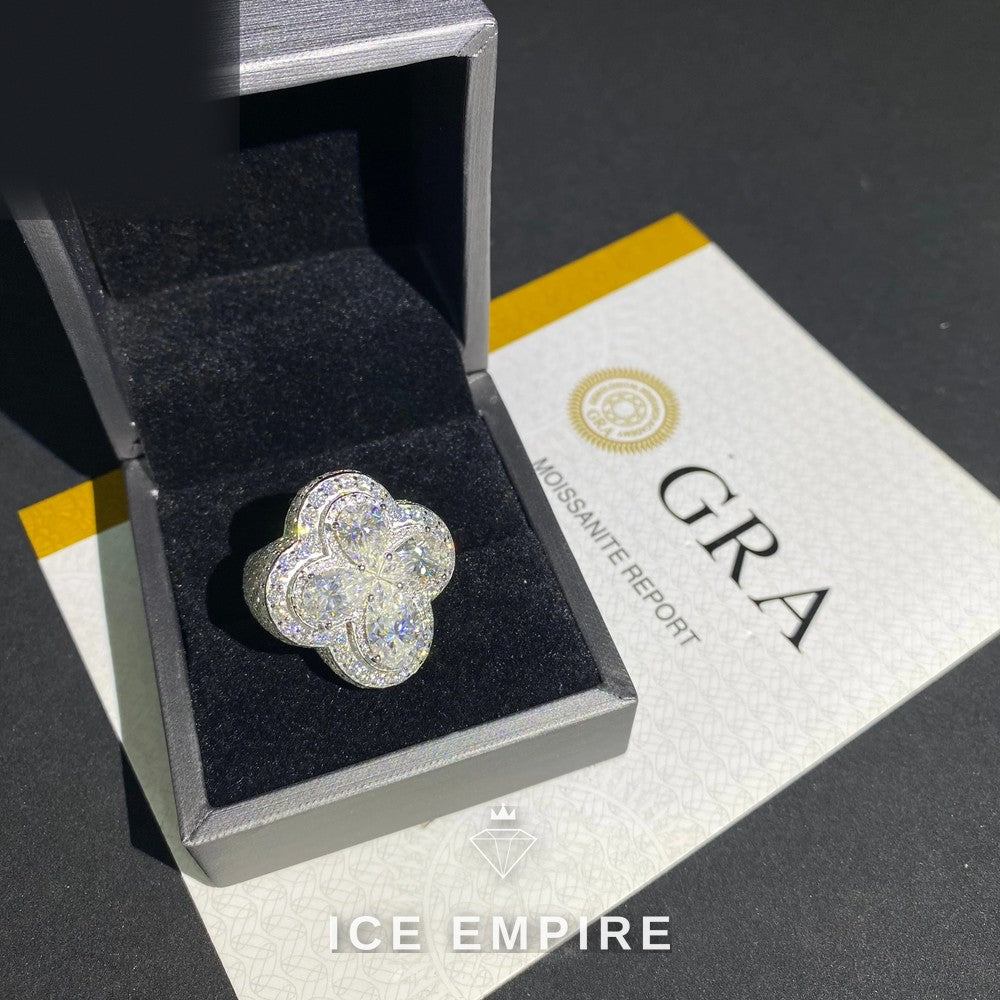 Iced Out 925 Silver Moissanite Ring