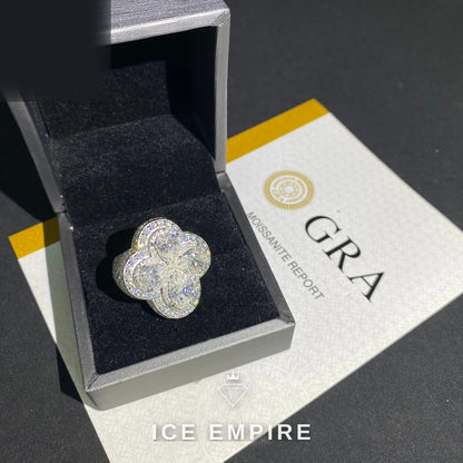 Iced Out 925 Silver Moissanite Ring