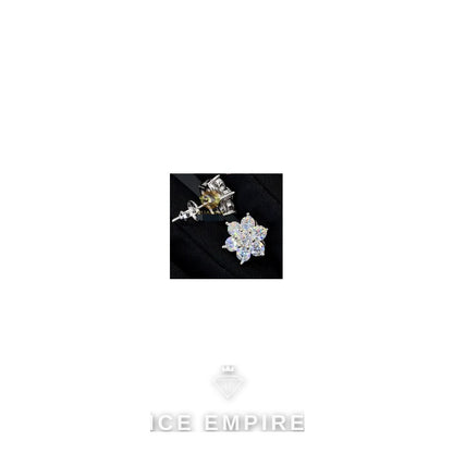 Iced Out 925 Silver Moissanite Stud Earrings