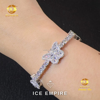 Iced Out 925 Silver Moissanite Tennis Chain