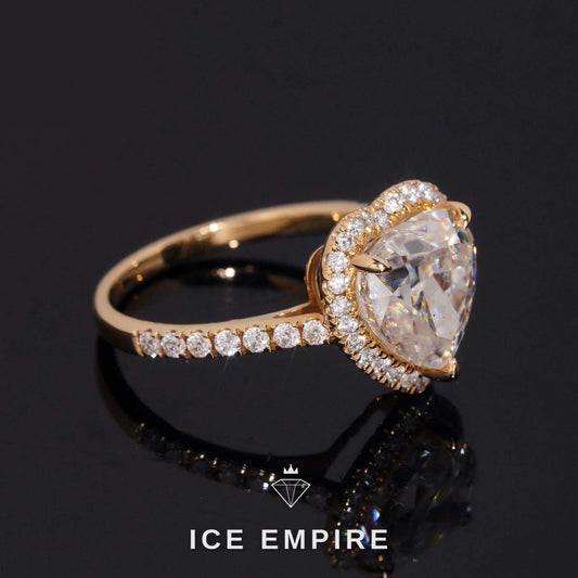 Iced Out Heart 14K Gold Moissanite Wedding Band