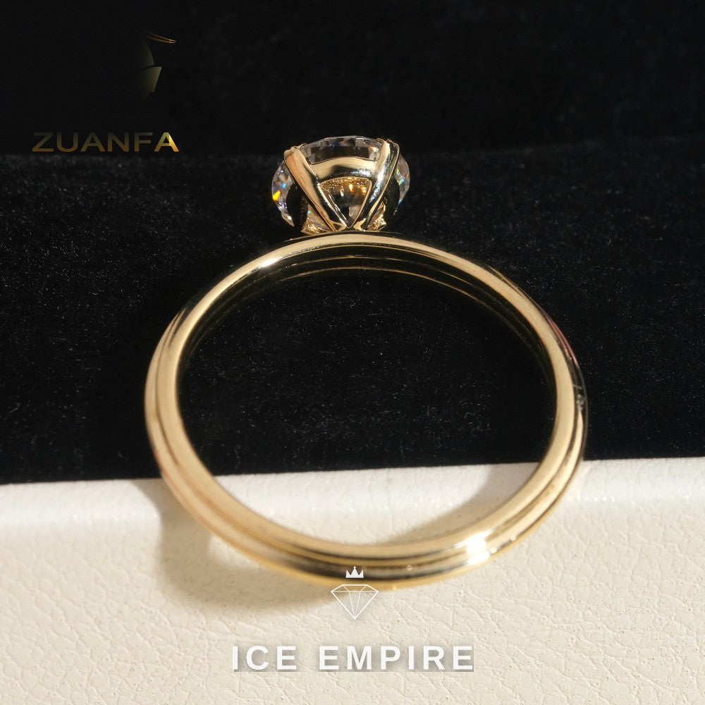 Iced Out 10K Gold Moissanite Engagement Ring