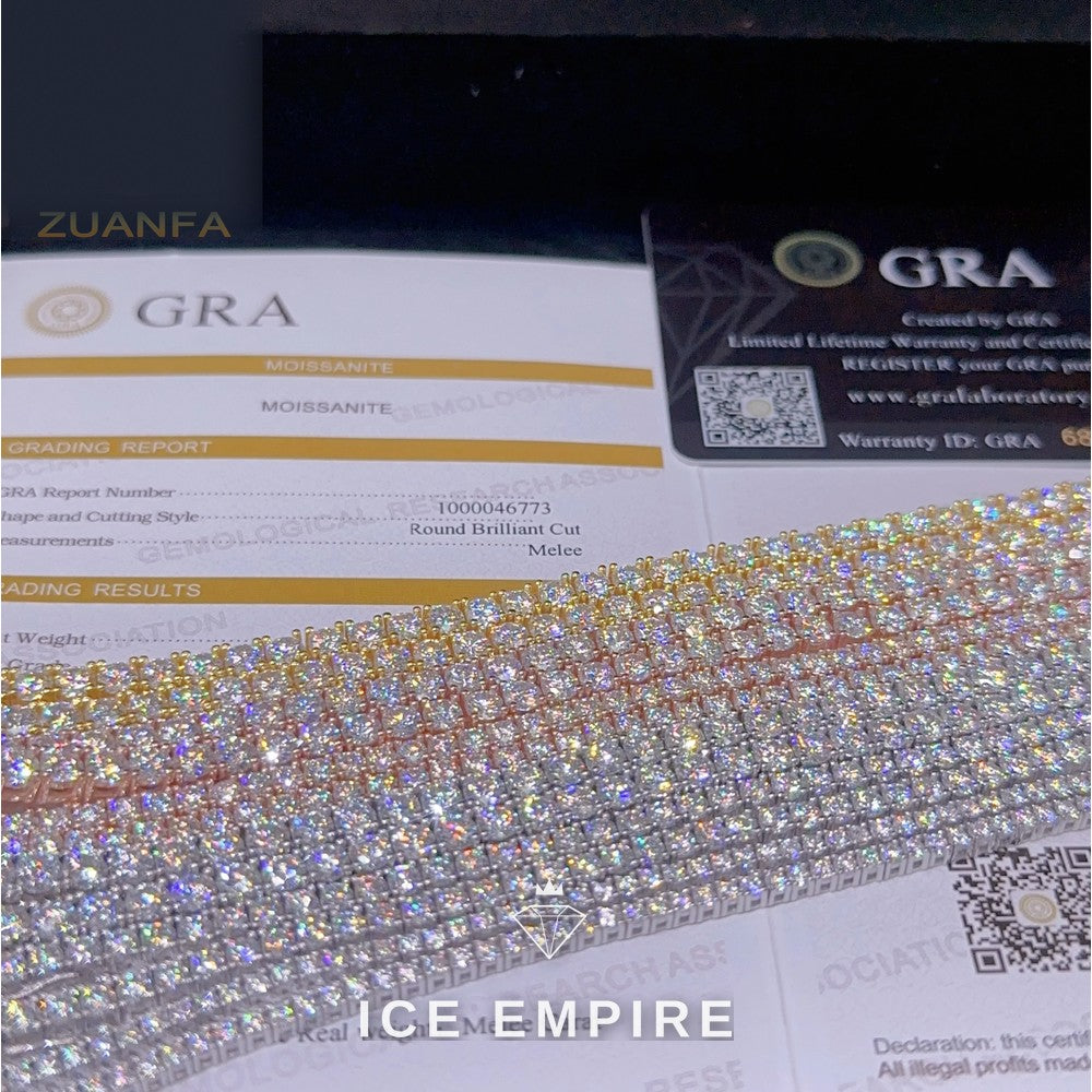 Iced Out Rose Gold Plated Moissanite Cuban Chain