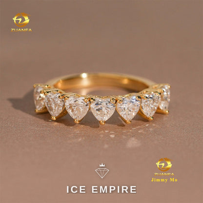 Iced Out Heart Gold Plated Moissanite Ring