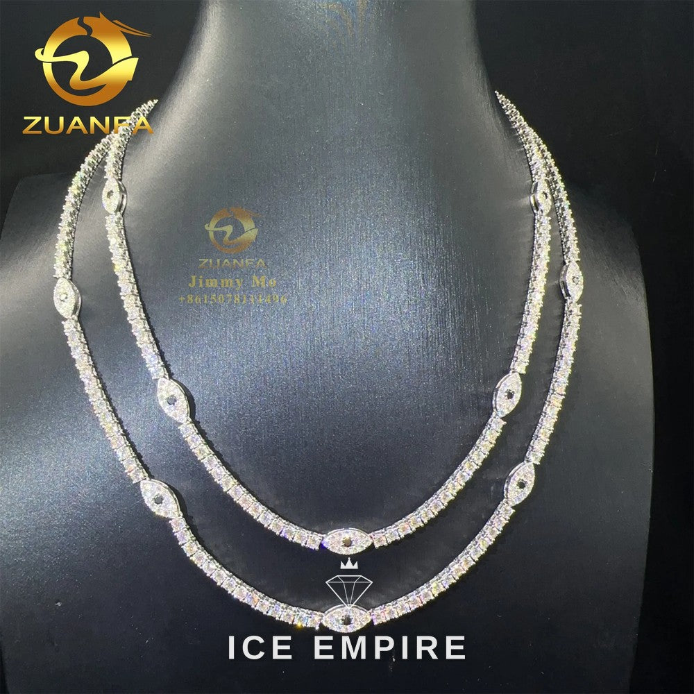 Iced Out Heart Rose Gold Moissanite Cuban Chain