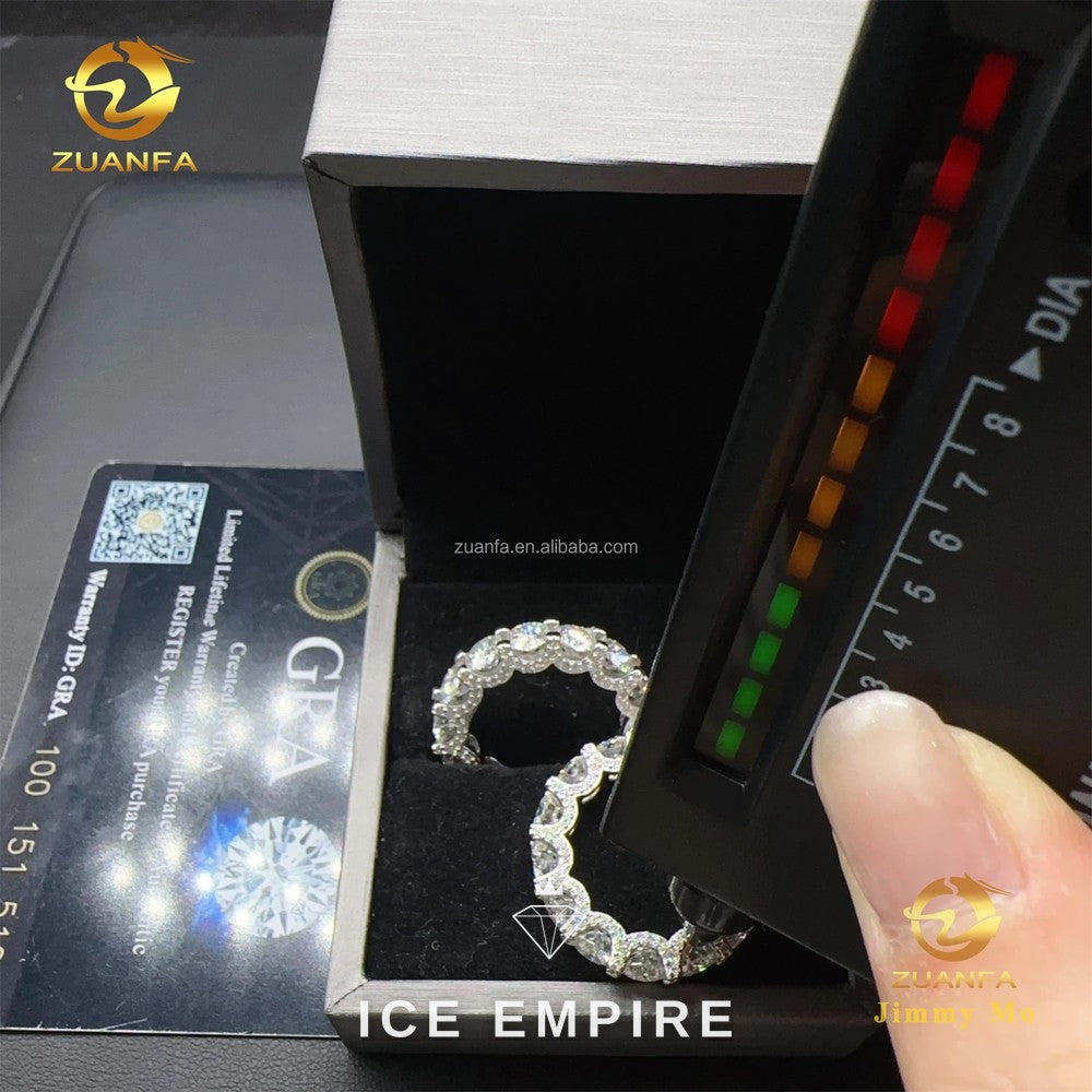Iced Out 925 Silver Moissanite Ring