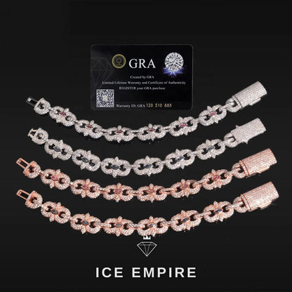 Iced Out Rose Gold Plated Moissanite Bracelet