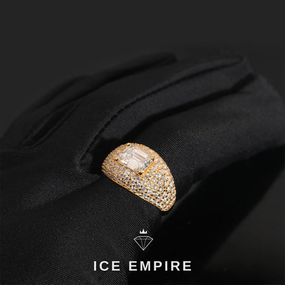 Iced Out Gold Plated Moissanite Ring
